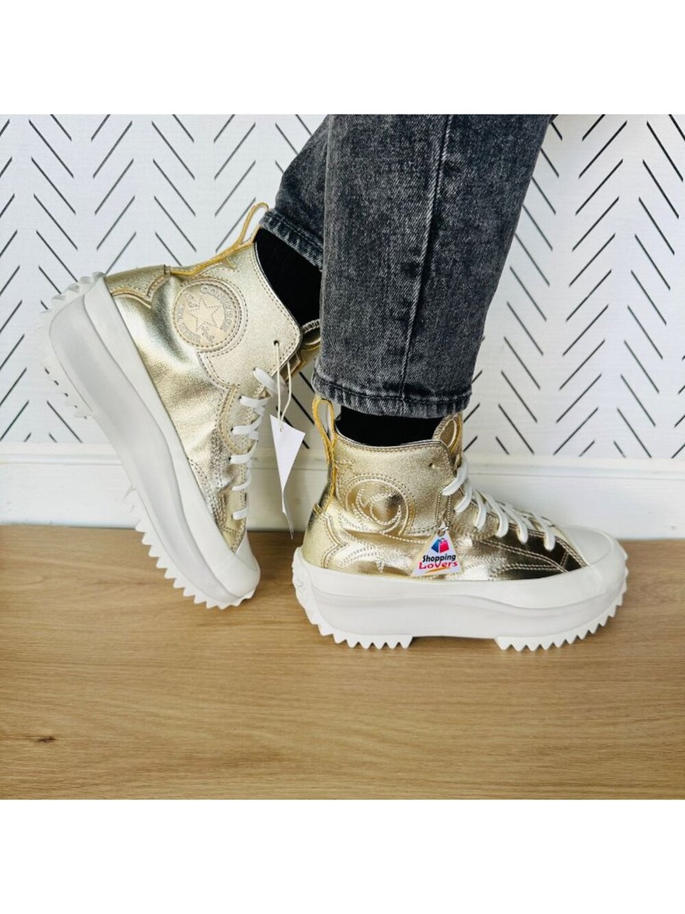 ❤️CONVERSE RUN STAR HIKE HI 7.5 Women's Shoes GOLD Sneakers Boot Western A10333C